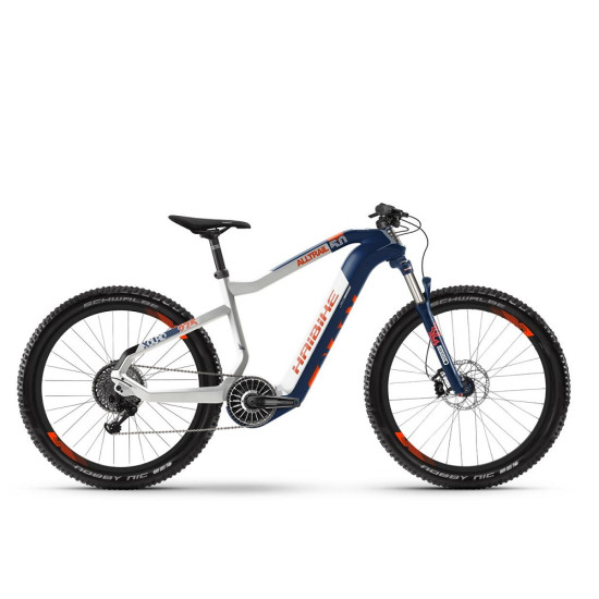 Купить Велосипед  HAIBIKE XDURO AllTrail 5.0 Carbon FLYON i630Wh 11 s. NX 27.5", рама L, сине-бело-оранжевый, 2020 в Киеве - фото №1